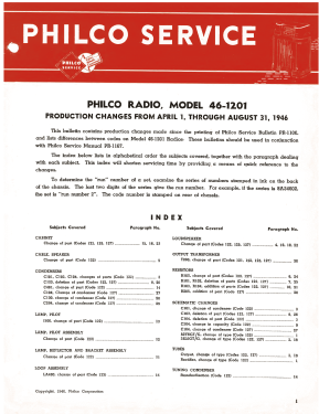 46-1201 Code 121; Philco, Philadelphia (ID = 2903185) Radio