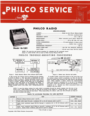 46-1201 Code 121; Philco, Philadelphia (ID = 2903189) Radio