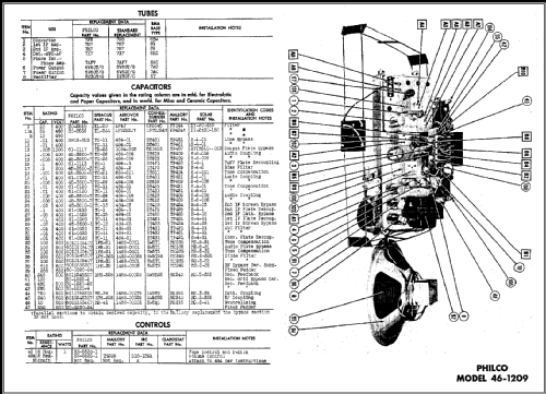 46-1209 Radio-Phonograph Code 121 and 122; Philco, Philadelphia (ID = 476497) Radio