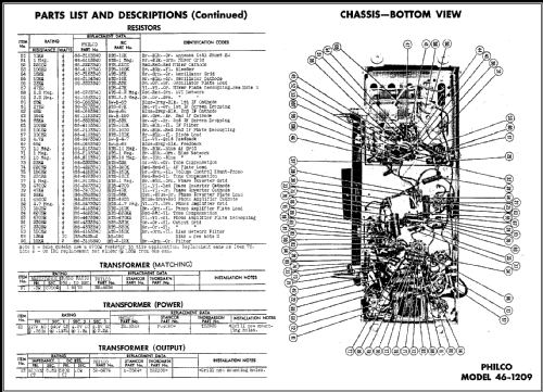 46-1209 Radio-Phonograph Code 121 and 122; Philco, Philadelphia (ID = 476498) Radio