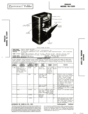 46-1209 Radio-Phonograph Code 121 and 122; Philco, Philadelphia (ID = 2911197) Radio