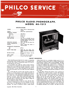 46-1213 Radio-Phonograph; Philco, Philadelphia (ID = 2903144) Radio