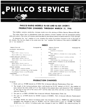 46-420-I Code 121; Philco, Philadelphia (ID = 2902806) Radio