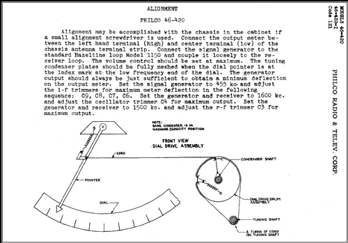 46-420-I Code 121; Philco, Philadelphia (ID = 476435) Radio