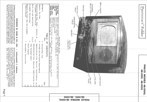 48-1000 codes 121 and 125; Philco, Philadelphia (ID = 1464284) Television