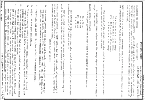 48-1050 codes 121 and 125; Philco, Philadelphia (ID = 737115) Television