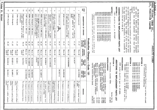 48-1050 codes 121 and 125; Philco, Philadelphia (ID = 737119) Television