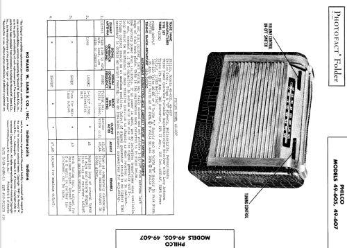 49-607 ; Philco, Philadelphia (ID = 526589) Radio