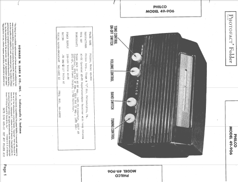 49-906 ; Philco, Philadelphia (ID = 1509590) Radio