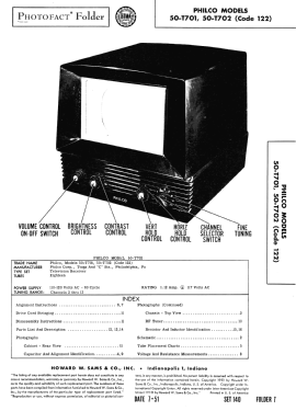 50-T701 ; Philco, Philadelphia (ID = 2940371) Televisore