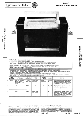 51-629 ; Philco, Philadelphia (ID = 2933847) Radio