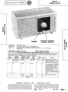 53-559 ; Philco, Philadelphia (ID = 3192506) Radio