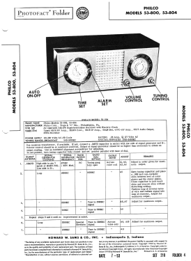53-804 ; Philco, Philadelphia (ID = 3183424) Radio