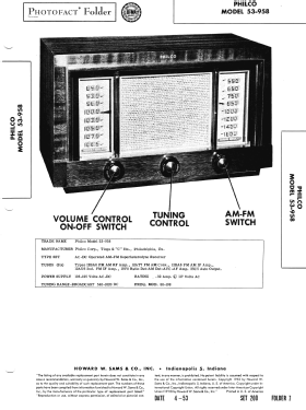 53-958 ; Philco, Philadelphia (ID = 3154712) Radio