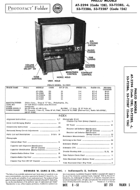 53-T2287 RFCh= 94, SweepCh= J-5, Radio Ch= RT-11 , record changer model M-24; Philco, Philadelphia (ID = 3236803) Televisión