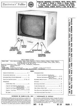 53-U2255 Code 123 RF.Chassis 81, Defl. Chassis H-1; Philco, Philadelphia (ID = 3230025) Television