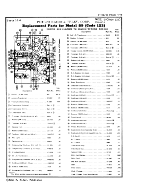 89L ; Philco, Philadelphia (ID = 2863054) Radio