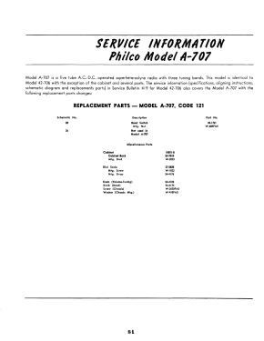 A-707 ; Philco, Philadelphia (ID = 2921621) Radio