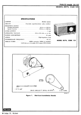 B574 Code 121; Philco, Philadelphia (ID = 2891933) Radio