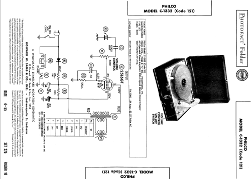 C-1332 Code 121; Philco, Philadelphia (ID = 528221) Sonido-V