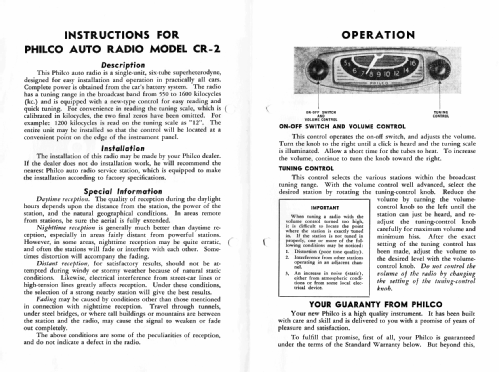 CR-2 ; Philco, Philadelphia (ID = 2576181) Car Radio