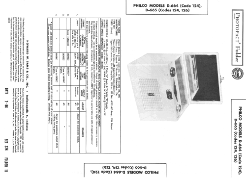 D-664 Code 124 ; Philco, Philadelphia (ID = 2327493) Radio