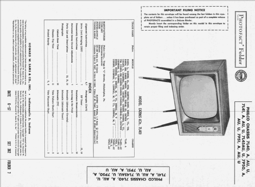 E4600 Ch= 7L40A; Philco, Philadelphia (ID = 2386980) Television