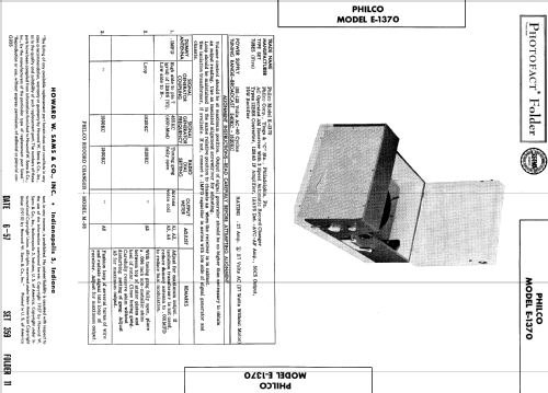 E-1370 ; Philco, Philadelphia (ID = 528644) Radio