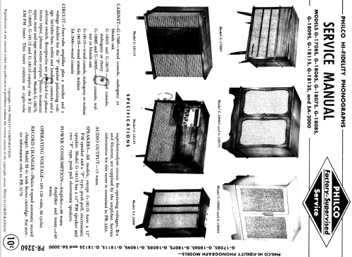 G-1809S Code 121; Philco, Philadelphia (ID = 1168921) Radio