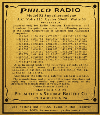 Junior 52L ; Philco, Philadelphia (ID = 3031366) Radio