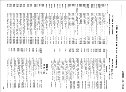 Projection TV 48-2500 Code 122; Philco, Philadelphia (ID = 250311) Télévision