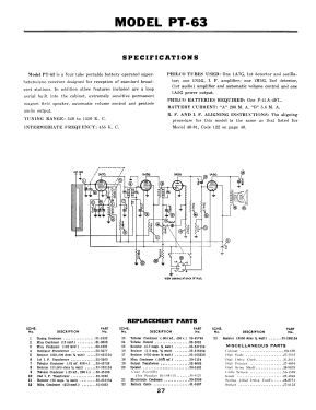 PT-63 Transitone; Philco, Philadelphia (ID = 2915082) Radio