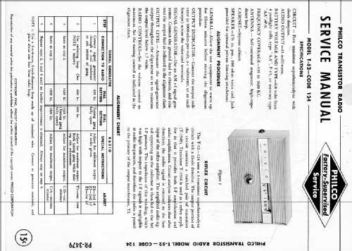 Reflex Transistor T-52 Code 124; Philco, Philadelphia (ID = 2027789) Radio