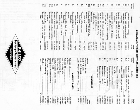 Reflex Transistor T-52 Code 124; Philco, Philadelphia (ID = 2027794) Radio