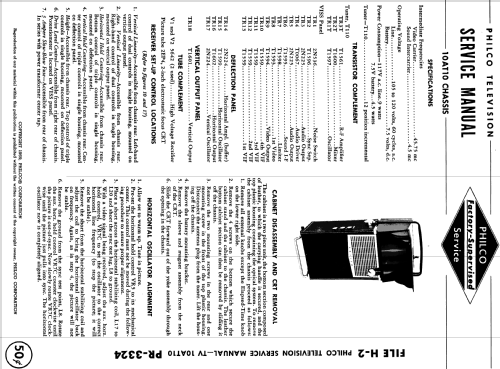 H2010L Safari Ch= 10AT10; Philco, Philadelphia (ID = 1180819) Televisión