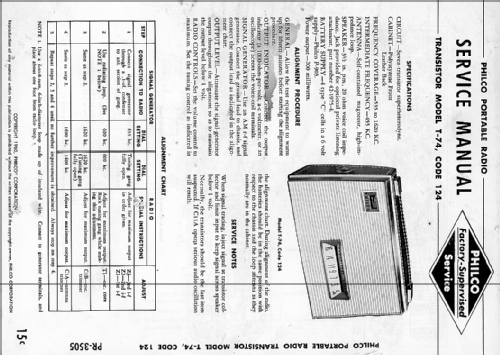 T-74 Code 124; Philco, Philadelphia (ID = 2028079) Radio