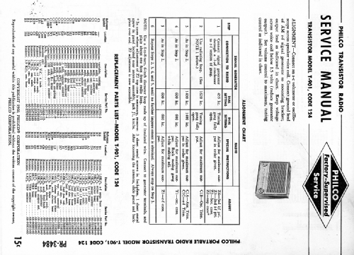 Nine Transistors T-901BK Code 124; Philco, Philadelphia (ID = 2027827) Radio