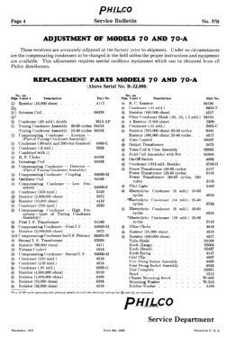 70A ; Philco Products Ltd. (ID = 2809491) Radio