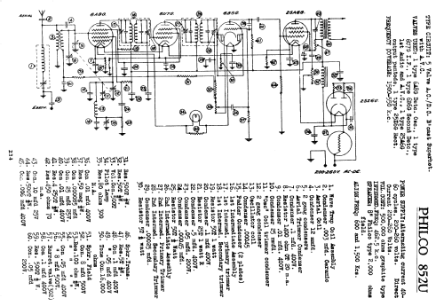 852U; Philco Radio & (ID = 756980) Radio