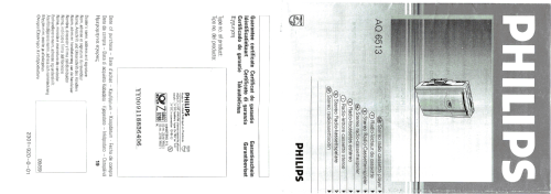 AM/FM Cassette Player - FM Stereo AQ6513 /00; Philips Thailand; (ID = 1754476) Radio