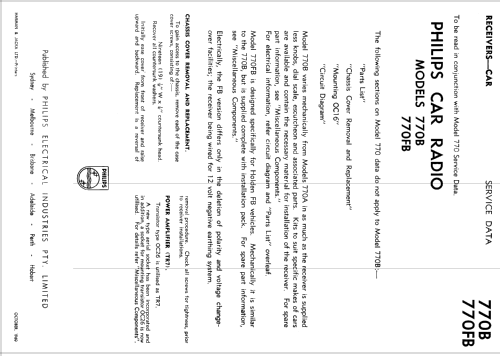 770B; Philips Australia (ID = 1791611) Car Radio