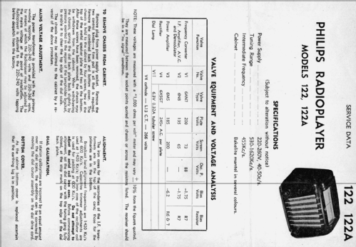 Jubilee 4 122A; Philips Australia (ID = 2152593) Radio