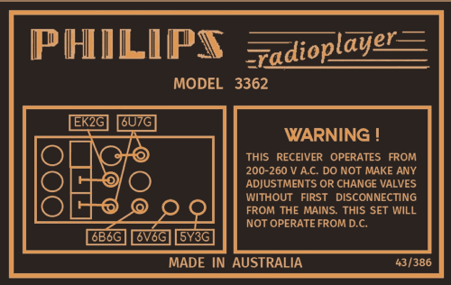 Radioplayer 3362; Philips Australia (ID = 3019672) Radio