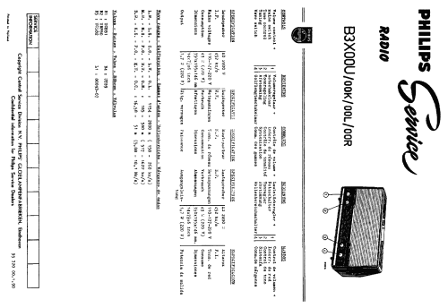 B3X00U /00K /00L /00R; Philips Belgium (ID = 2020805) Radio