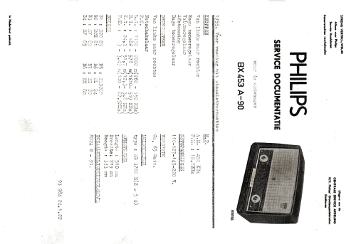 BX453A /90; Philips Belgium (ID = 2561689) Radio