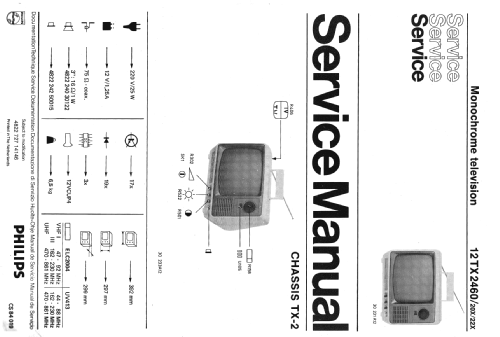 12TX2460 /20X /22X Ch= TX-2; Philips; Eindhoven (ID = 1944851) Television