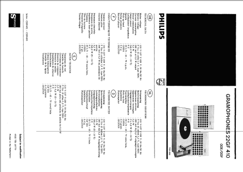 22GF410 /00E /00F; Philips; Eindhoven (ID = 1436023) R-Player