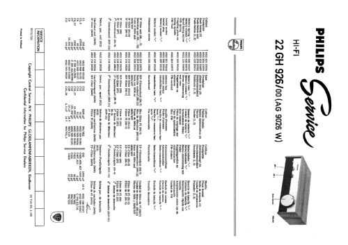 22GH926 /00; Philips; Eindhoven (ID = 776263) Radio