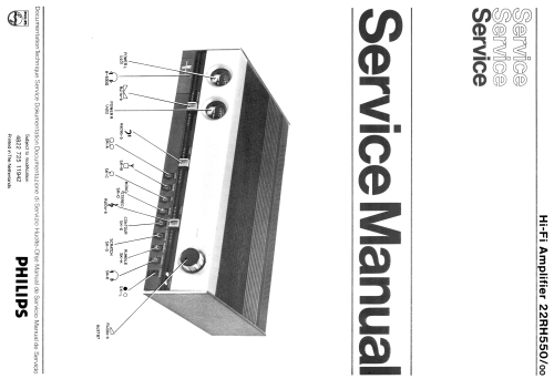 HiFi-Amplifier 22RH550 /00; Philips; Eindhoven (ID = 1876932) Ampl/Mixer