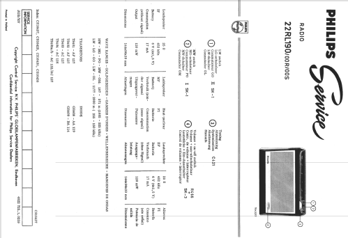 22RL190 /00R /00S; Philips; Eindhoven (ID = 1523669) Radio